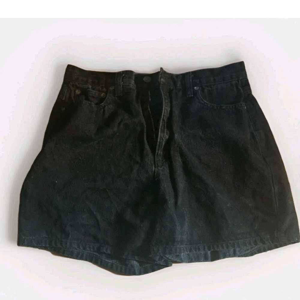 VTG 90s Jeanology Newport News Classic High Rise  Jean Shorts In Black Size 14.